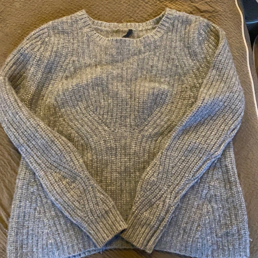 Joe’s Jeans wool cable knit chunky sweater Grey winter classy chic comfy sweet